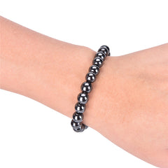 1PCS Unisex Luxury Slimming Bracelet Weight Loss Round Black Stone Magnetic Therapy Bracelet Health Care