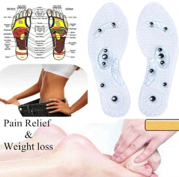 New Men and Women Magnetic Therapy Foot Insole Transparent Silicone Anti-fatigue Health Care Massage Slimming Weight Loss Insole