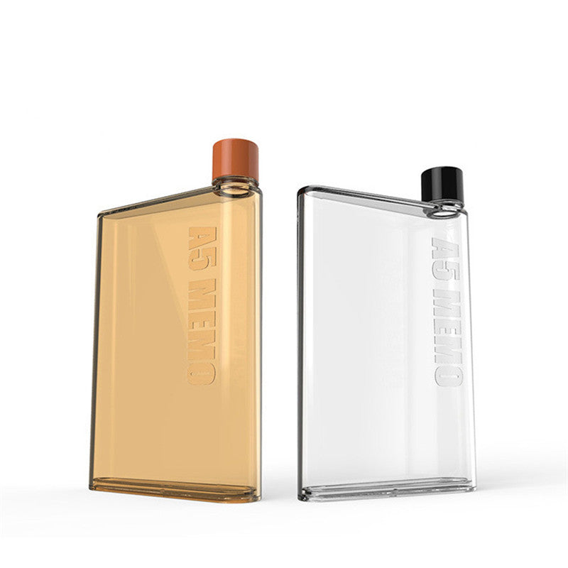 Water Bottle Clear Book Portable Paper Pad Flat Drinks Kettle Drinkware Sports