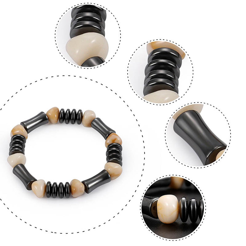 1Pc Magnet Bracelet Slimming Weight Loss Bracelet Slimming Hand Chain Round Hematite Magnetic Stone Therapy Jewelry Health Care