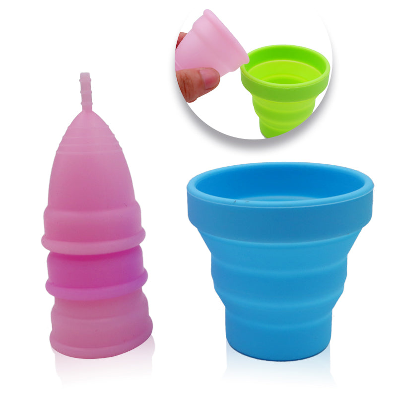Menstrual Sterilizing Cup Collapsible Silicone Cup flexible to clean Menstrual Cup Recyclable Camping Foldable Sterilizer Cup