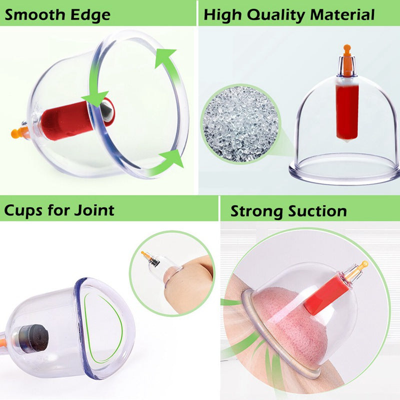 Vacuum Cupping Device Suction Cups Medical Sucker Magnetic Treatment Apparatus Banks Body Massage Cans 12/24pcs/set