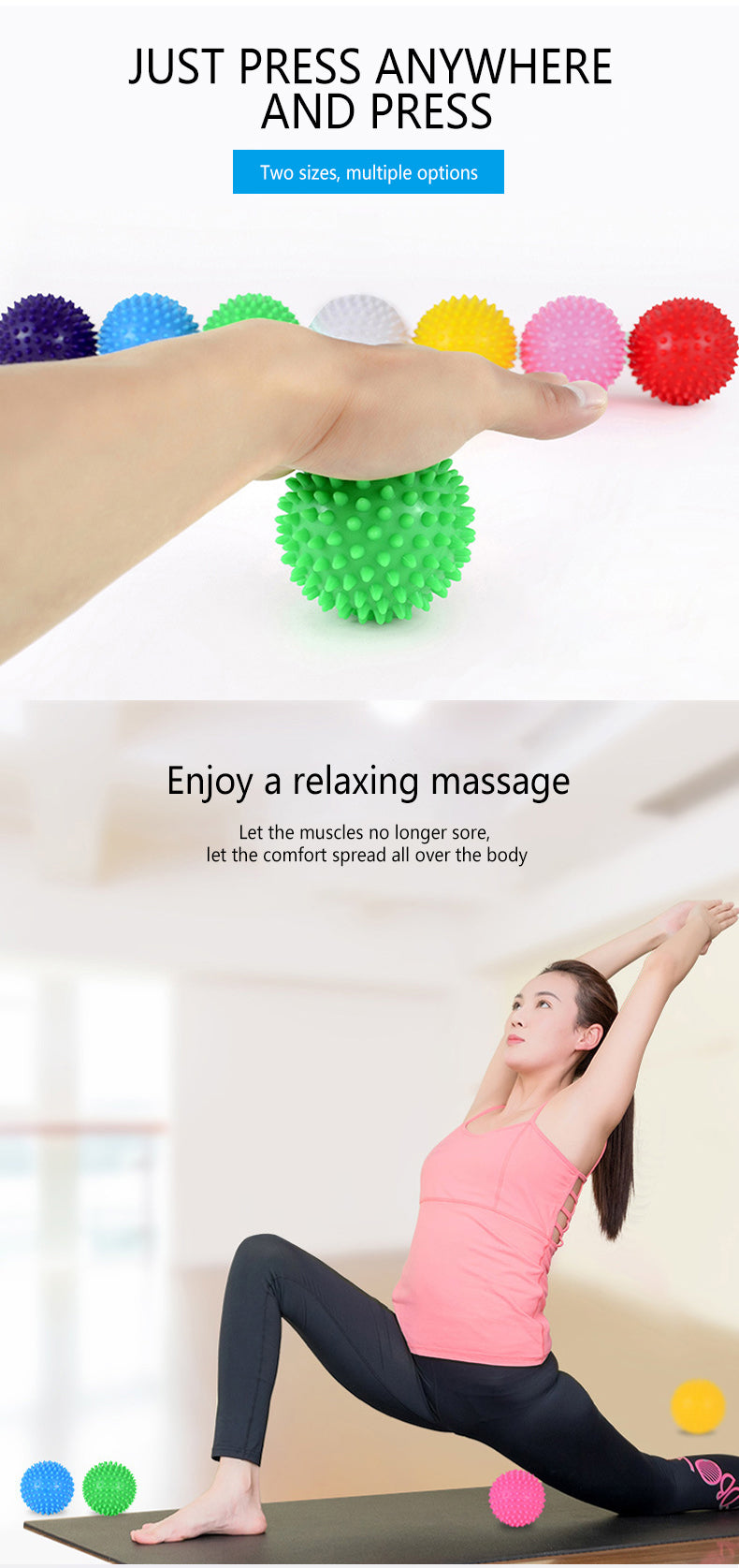 7cm 9cm Durable PVC Spiky Massage Ball Trigger Point Sport Fitness Hand Foot Pain Relief Plantar Fasciitis Reliever Hedgehog