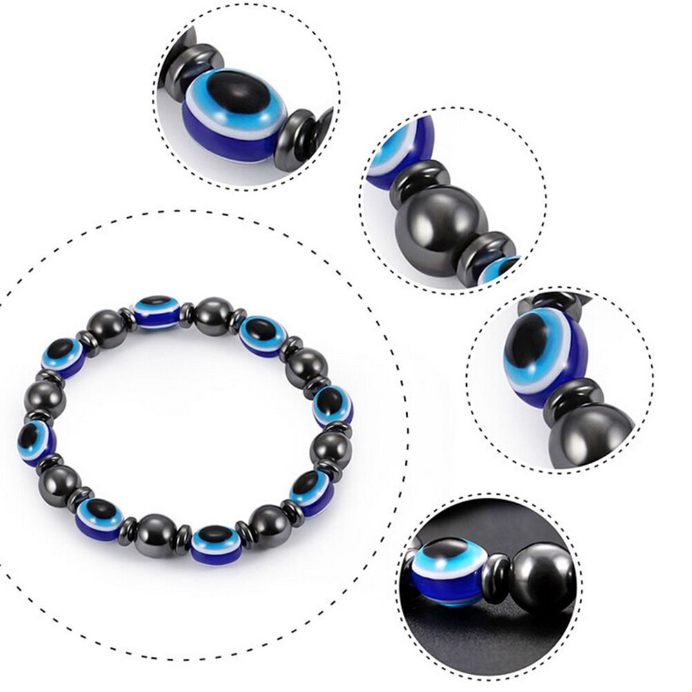 Fashion Weight Loss Round Black and Blue Stone Magnetic Therapy Bracelet Health Care Luxury Slimming Product Face Lift Tools