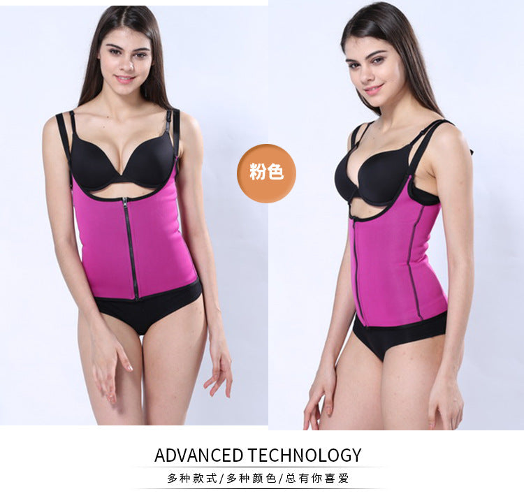 Shoulder Strap Waist Trainer Slimming Belt Vest Corset Women Zipper Hook Body Shaper Waist Cincher Slimming Weight Loss