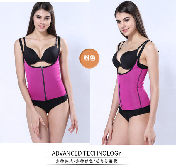 Shoulder Strap Waist Trainer Slimming Belt Vest Corset Women Zipper Hook Body Shaper Waist Cincher Slimming Weight Loss