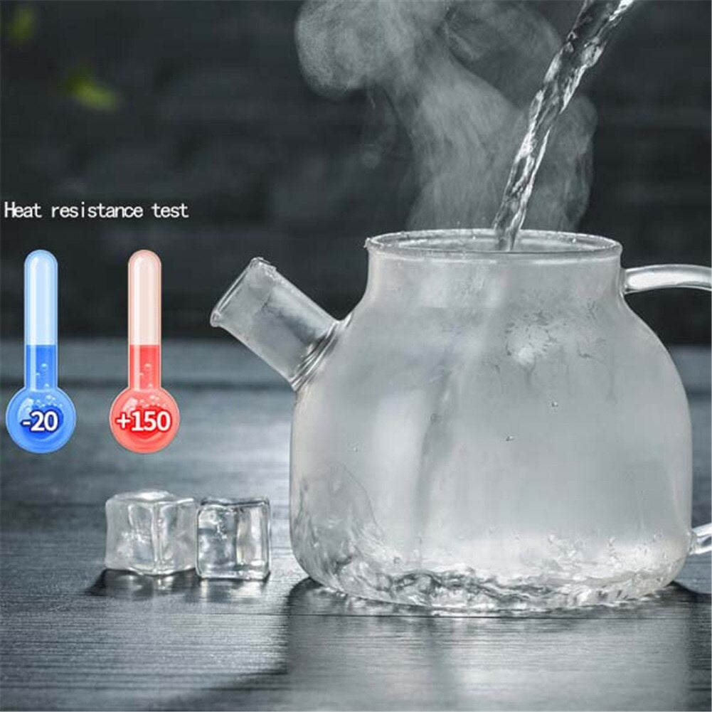 1L/1.6L Big Transparent Borosilicate Glass Teapot Heat-Resistant Large Clear Tea Pot Flower Tea Set Puer Kettle Office Home Tool Main image