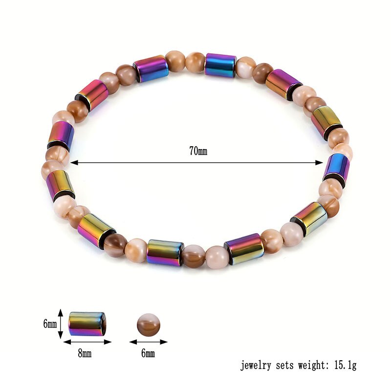 Weight Loss Magnet Anklet Colorful Stone Magnetic Therapy Bracelet Anklet Weight Loss Product Slimming Health Care jewelry