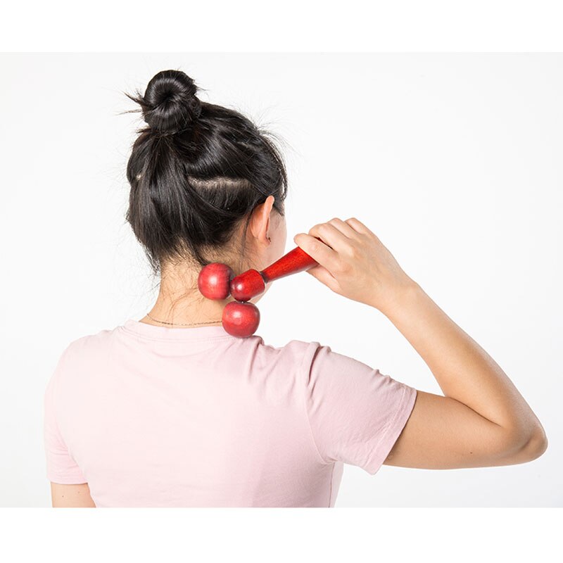 Wooden Eye Face Roller Health Care Massager Primary Wood Color Relaxing Neck Chin Slimming Face-lift Massage Tool Main image