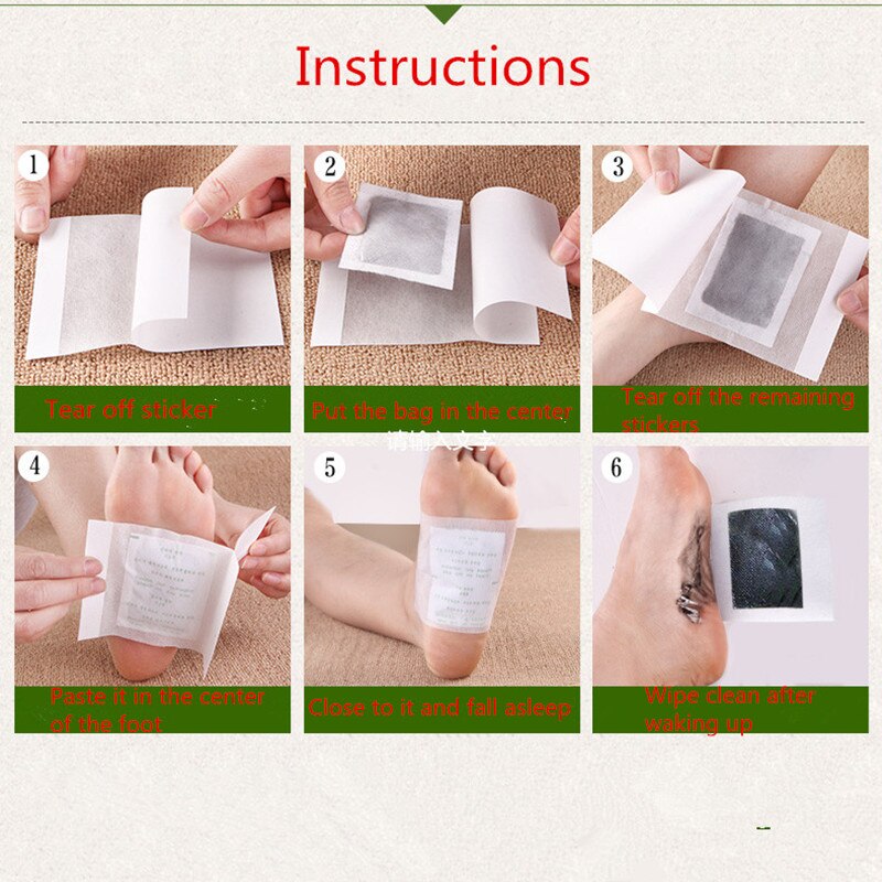 20pcs=(10pcs Patches+10pcs Adhesives) Detox Medical Foot Patches Herbal plasters weight lose Feet Slimming Cleansing Foot