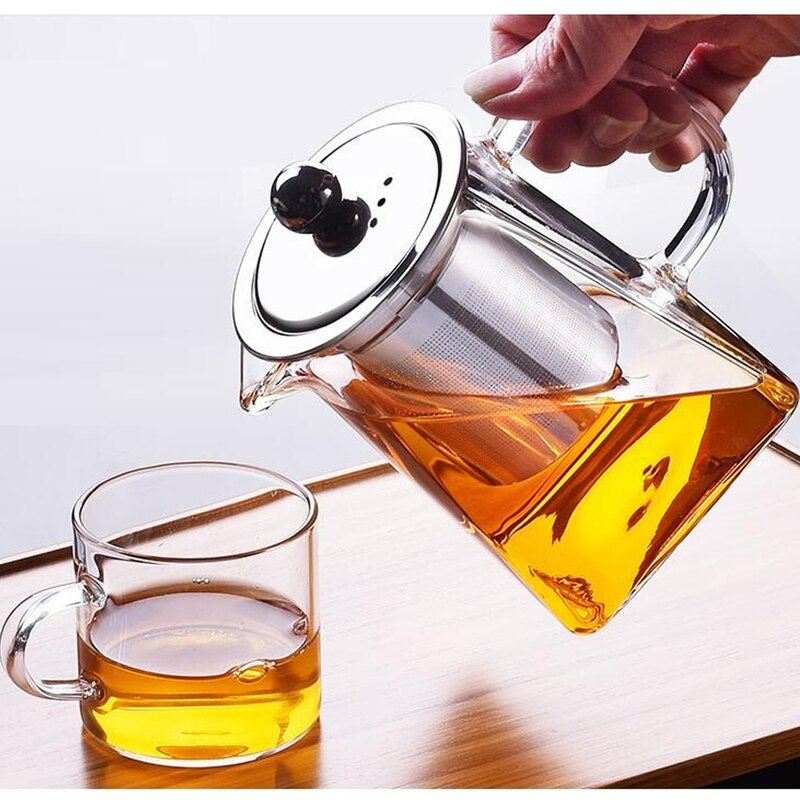 350 550ml 750ml Glass Teapot Sqaure High Temperature Resistant Puertea Coffee Tea Pot Set Tea Infuser Strainer Tetera Tea Kettle Secondary image