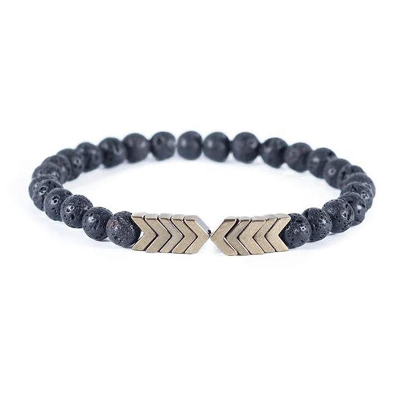 Sacred Arrow Lava Stone Bracelet Weight Loss Magnet Black Stone Magnetic Therapy Bracelet Anklet Weight Loss Product Health Care