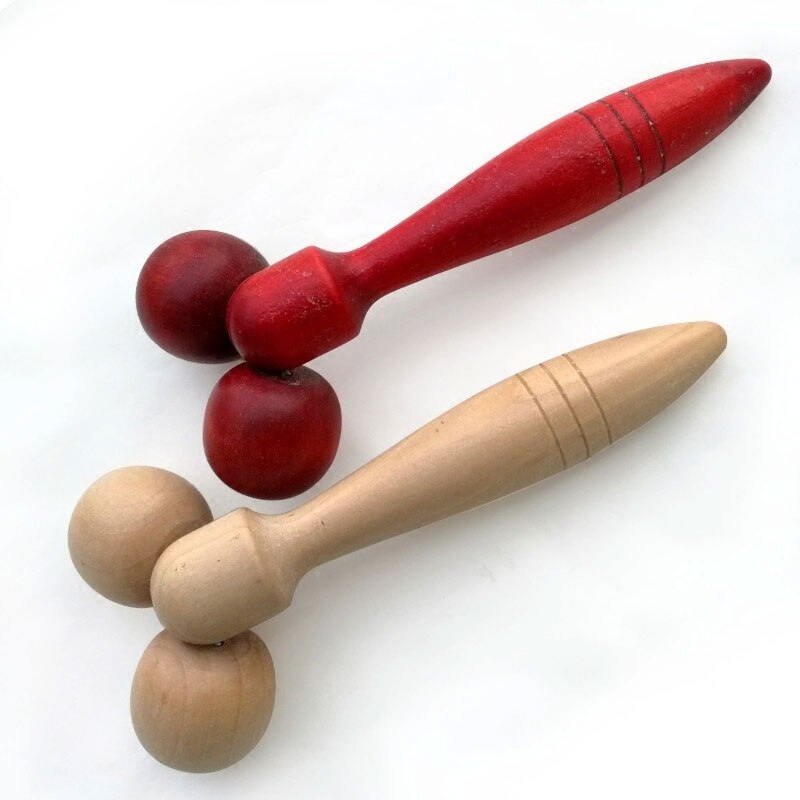Wooden Eye Face Roller Health Care Massager Primary Wood Color Relaxing Neck Chin Slimming Face-lift Massage Tool Secondary image