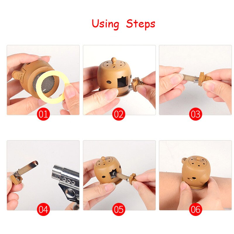 Moxibustion Box Chinese Moxa Sticks Burner Heating Acupuncture Point Chinese Therapy Women Gynaecopathia Mini Moxa Tube
