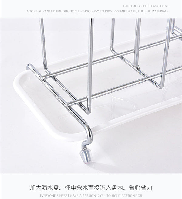 Metal Glass Cup Water Storage Shelf Drying Cup Drainage Organizer Kitchen Stand Glass Holder Drain Rack for Home Kitchen
