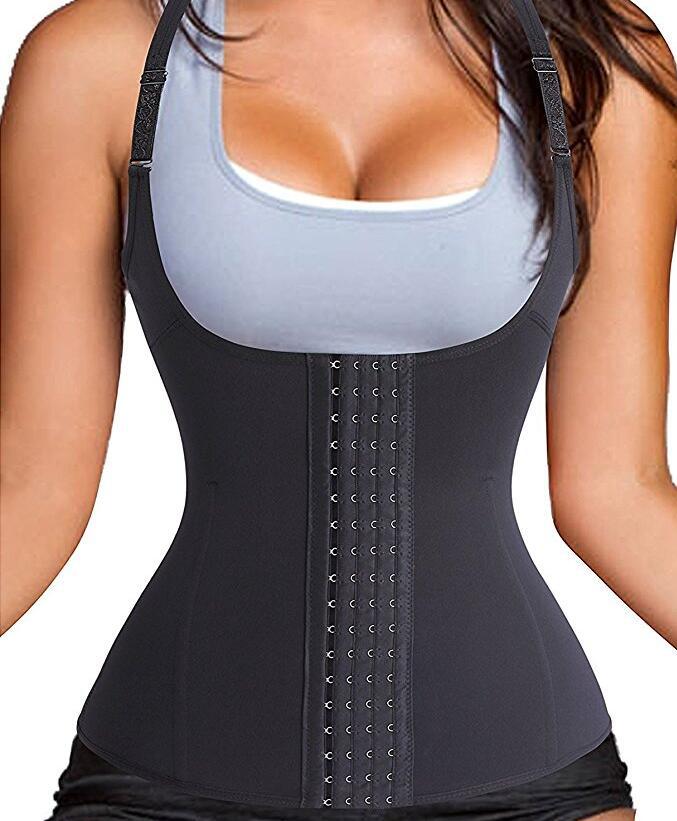 Shoulder Strap Waist Trainer Slimming Belt Vest Corset Women Zipper Hook Body Shaper Waist Cincher Slimming Weight Loss