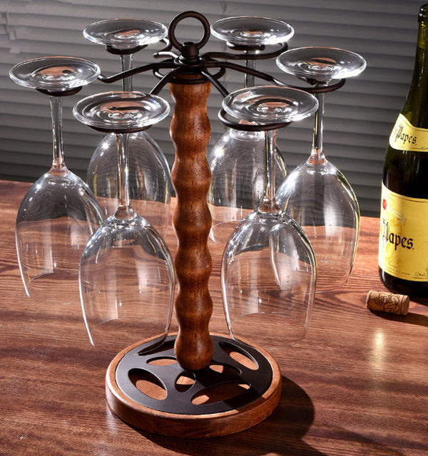 European style new wooden cup rack wine rack dining table wine cabinet decoration