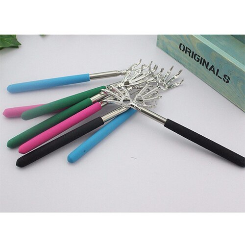 Practical Handy Stainless Pen Clip Back Scratcher Telescopic Pocket Scratching Massage Kit Bear Claw New Back Scratcher