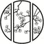 3pcs/set Ginkgo Metal Wall Art Decor, Black Simple Line Round Wall Art Sculpture, Suitable for Bedroom Kitchen Wall Decor