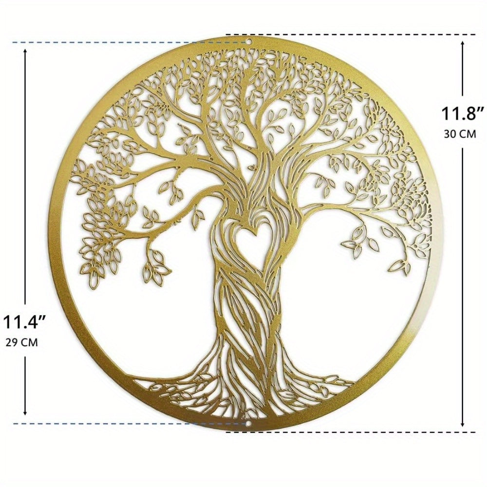 CIFbuy™ Exquisite Iron Artfully Crafted Rustic Black Tree of Life Wall Art - Laser Cut Metal Sculpture with Intricate Rustic Design & Fine Statue Ornaments, Enhances Home Aesthetic with Refinement - Unique Wall Sculptures.