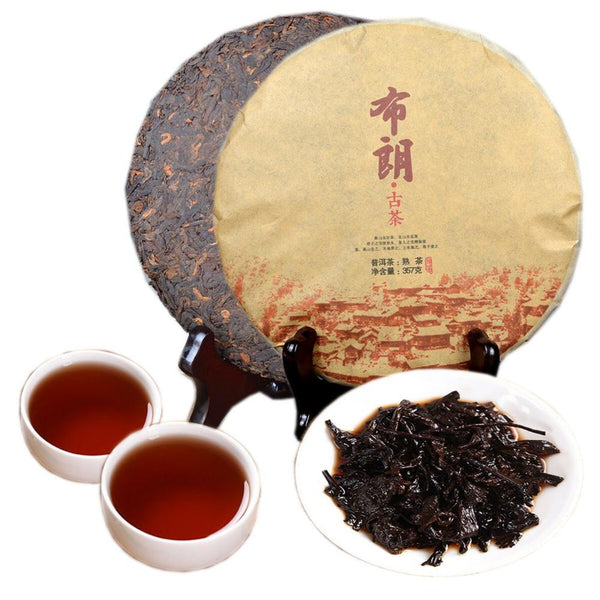 HelloYoungTea Menghai Ancient Tree Ripe Puerh Tea Cake 357g Brown Yunnan Cooked Tea