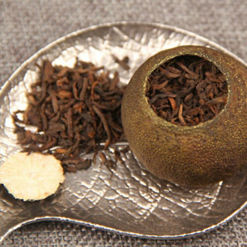 HelloYoungTea Chen Pi Orange Peel Puer Tea 100g Gong Ting Ripe Cake