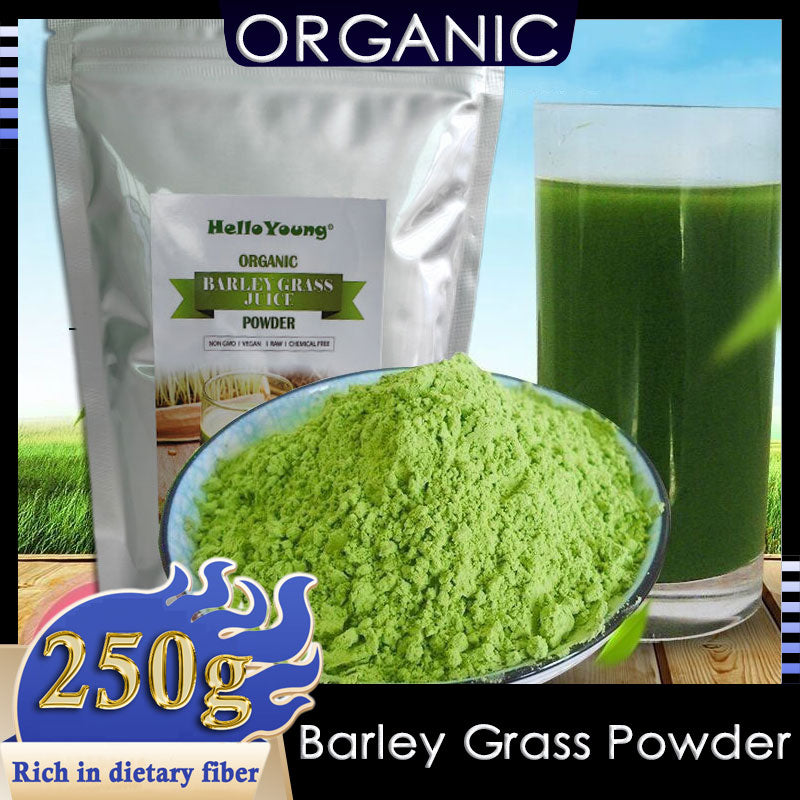 HelloYoung Organic Barley Powder 100% Pure and Natural, No Additives and Preservatives Non-GMO, Finely Ground Whole Dried Young Leaves, Pure, Kosher