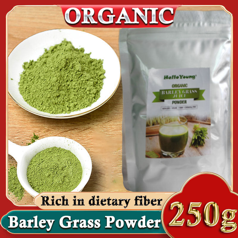 HelloYoung Barley Grass Powder 100% Pure & Organic Organic Barley Grass Powder Pure Organic Barley for Women and Men 250g 100% Natural Superfood, Vegan, Gluten Free, Non-GMO