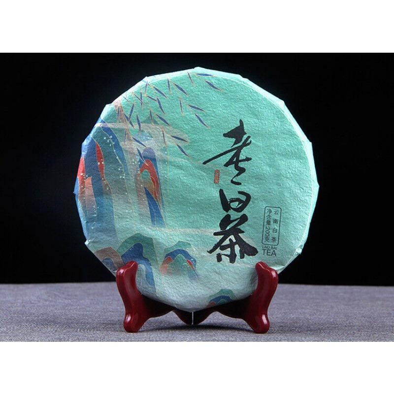 HelloYoungTea 200g Ancient Tree Tea Old White Tea Yunnan Yiwu Flower and Fruit Tea Cake