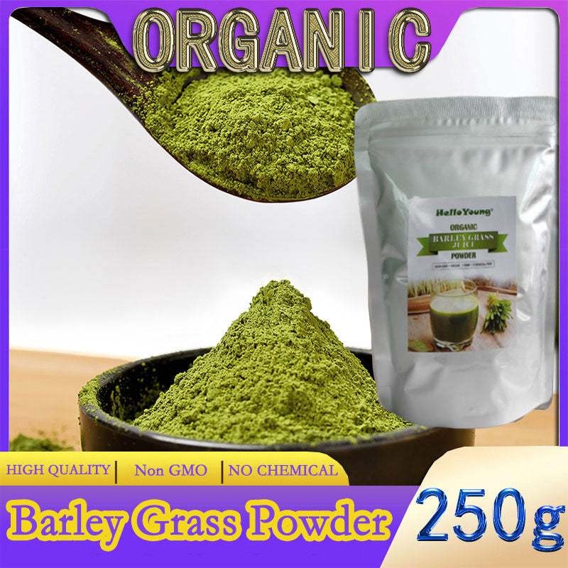 HelloYoung Organic Barley Grass Powder original 250g barley grass official store pure organic barley burning fat, purifying liver, lowering cholesterol, beautiful skin