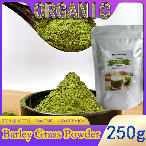 HelloYoung Organic Barley Grass Powder original 250g barley grass official store pure organic barley burning fat, purifying liver, lowering cholesterol, beautiful skin