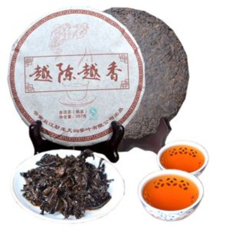 HelloYoung 357g Top Shu Pu Er NanQiao Ripe Puer Tea High Quality Aged Puerh Tea Cake yr Main image