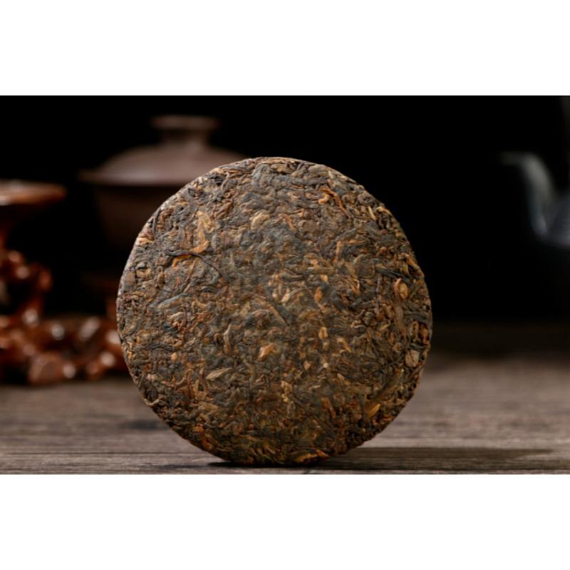 HelloYoungTea Yunnan Pu'er Tea 100g Ripe Cake Aged Old Tree Tea Golden Bud Ripe Tea