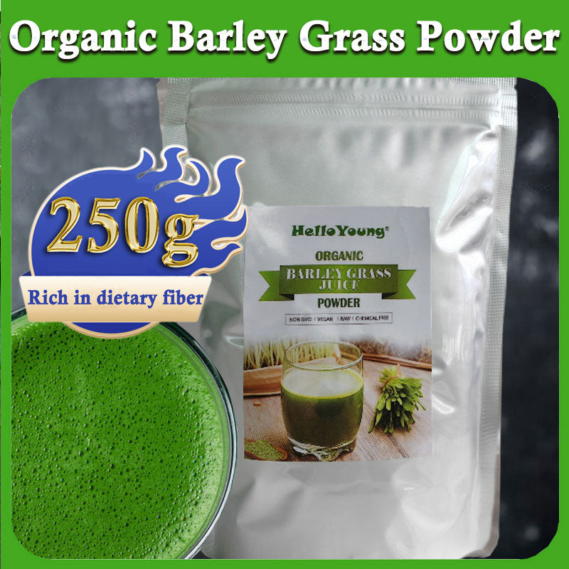 HelloYoung Organic Barley Powder 100% Pure and Natural, No Additives and Preservatives moistening intestines, burning fat, purifying liver, lowering cholesterol