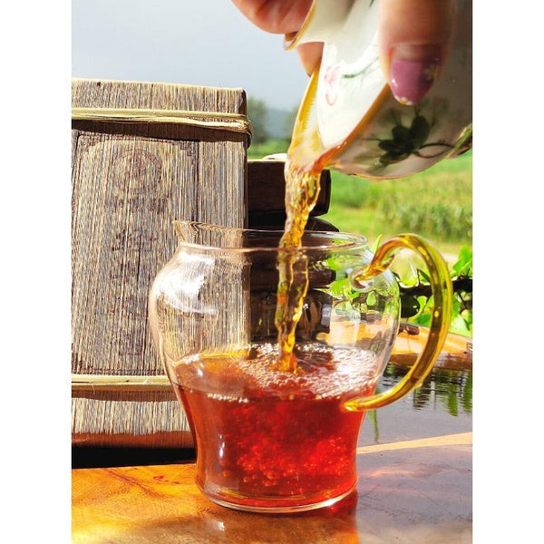 250g Puerh Ripe Tea Brick Date Fragrant Brick Tea Old Tea Bamboo Leaf Packing