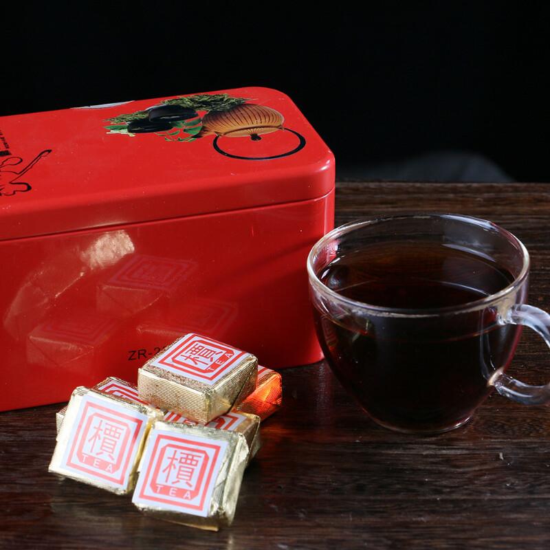 HelloYoungTea 2003 Pu-Erh Brick Tea 250g Iron Box Health Care Black Tea