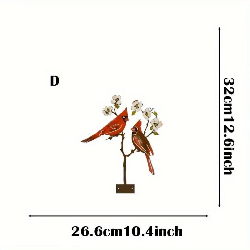 "1-Piece Outdoor Garden Bird Decor: Creative Metal Cutting Handicraft with Silhouette Design for Flowerpots & Garden Accents".Outdoor statue