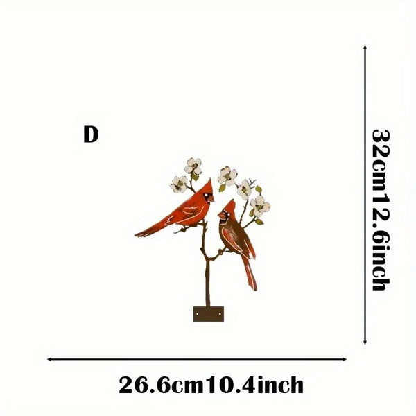 "1-Piece Outdoor Garden Bird Decor: Creative Metal Cutting Handicraft with Silhouette Design for Flowerpots & Garden Accents".Outdoor statue