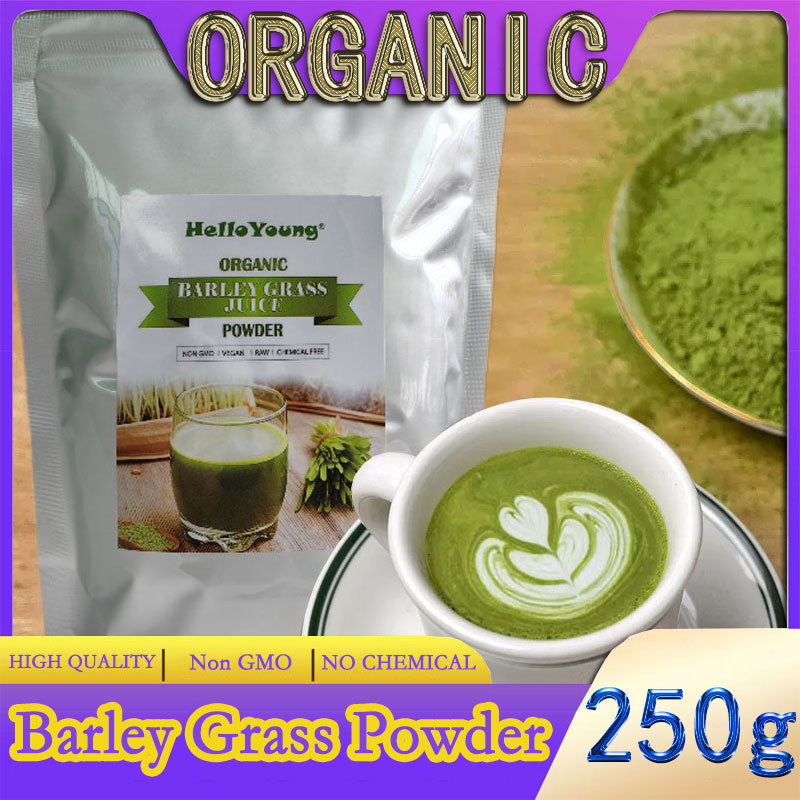 HelloYoung Barley grass official store Organic Barley Grass Powder original 250g  Organic Barley Low Carb Diabetic Friendly e for weight loss Main image