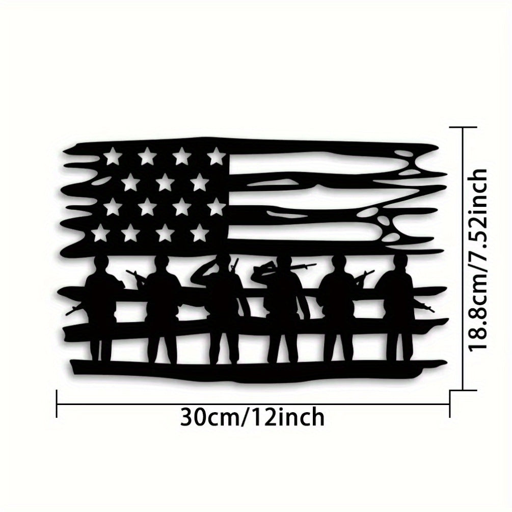 CIFbuy Personalized American Freedom Sign - Custom Wall Art for Independence Day, Attractive Patriot Figure Metal Sign, July 4th Delight, Wall Sculptures - Wall Art