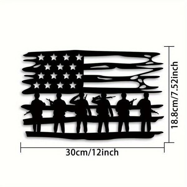 CIFbuy Personalized American Freedom Sign - Custom Wall Art for Independence Day, Attractive Patriot Figure Metal Sign, July 4th Delight, Wall Sculptures - Wall Art