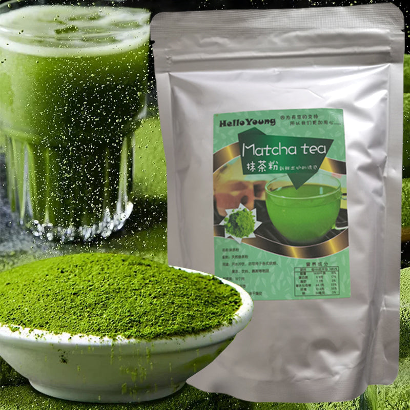 HelloYoung Organic Matcha Powder Culinary Ceremonial Grade Natural Matcha Powder 250g/bag Milk Drink Green Tea Dessert Cake Edible Baking Ingredients Ice Cream Tools Main image