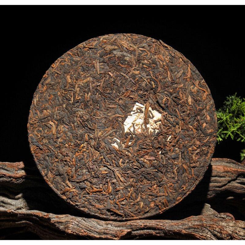 357g Brown Mountain Ancient Tree Ripe Tea Cake Yunnan Pu'er Ripe Tea
