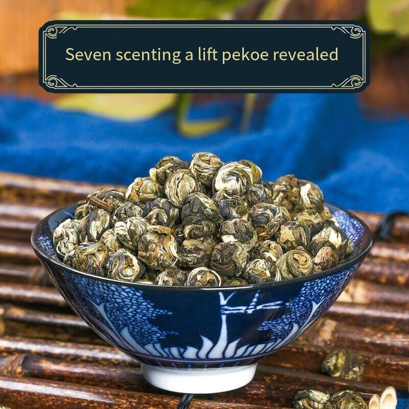 HelloYoungTea Jasmine Pearl Tea - Jasmine Dragon Pearls Green Tea with Delightful Aroma 125g/200g/400g