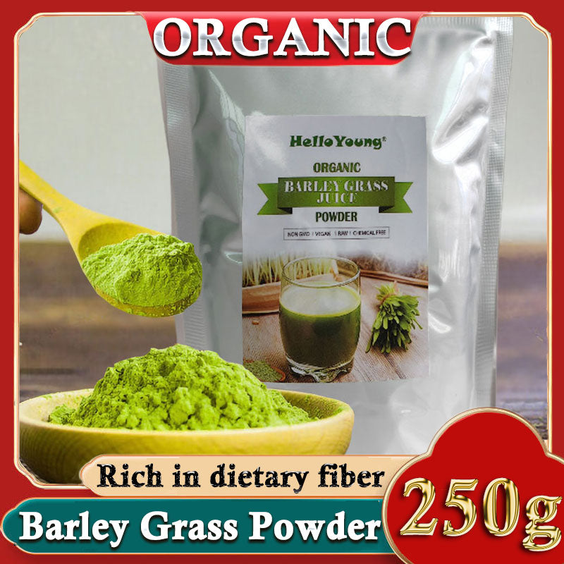HelloYoung HelloYoung Organic Barley Grass Juice Powder Cold Pressed Rich in Immune Vitamin, Fibers, Minerals, Antioxidants and Protein