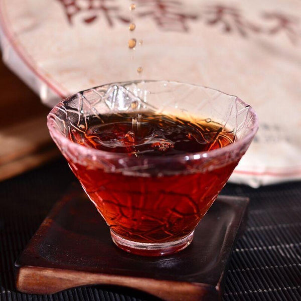 Yunnan Ancient Tree Aged Ripe Puer Tea Cake 357g 云南古树陈年熟普洱茶饼 357克