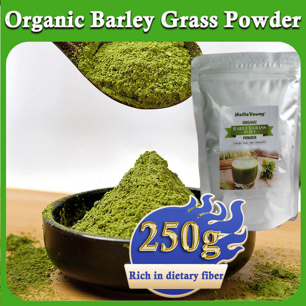 HelloYoung Barley Grass Powder original Easy to drink Pure Organic Barley Juice 100% Natural Superfood, Vegan, Gluten Free, Non-GMO, Kosher