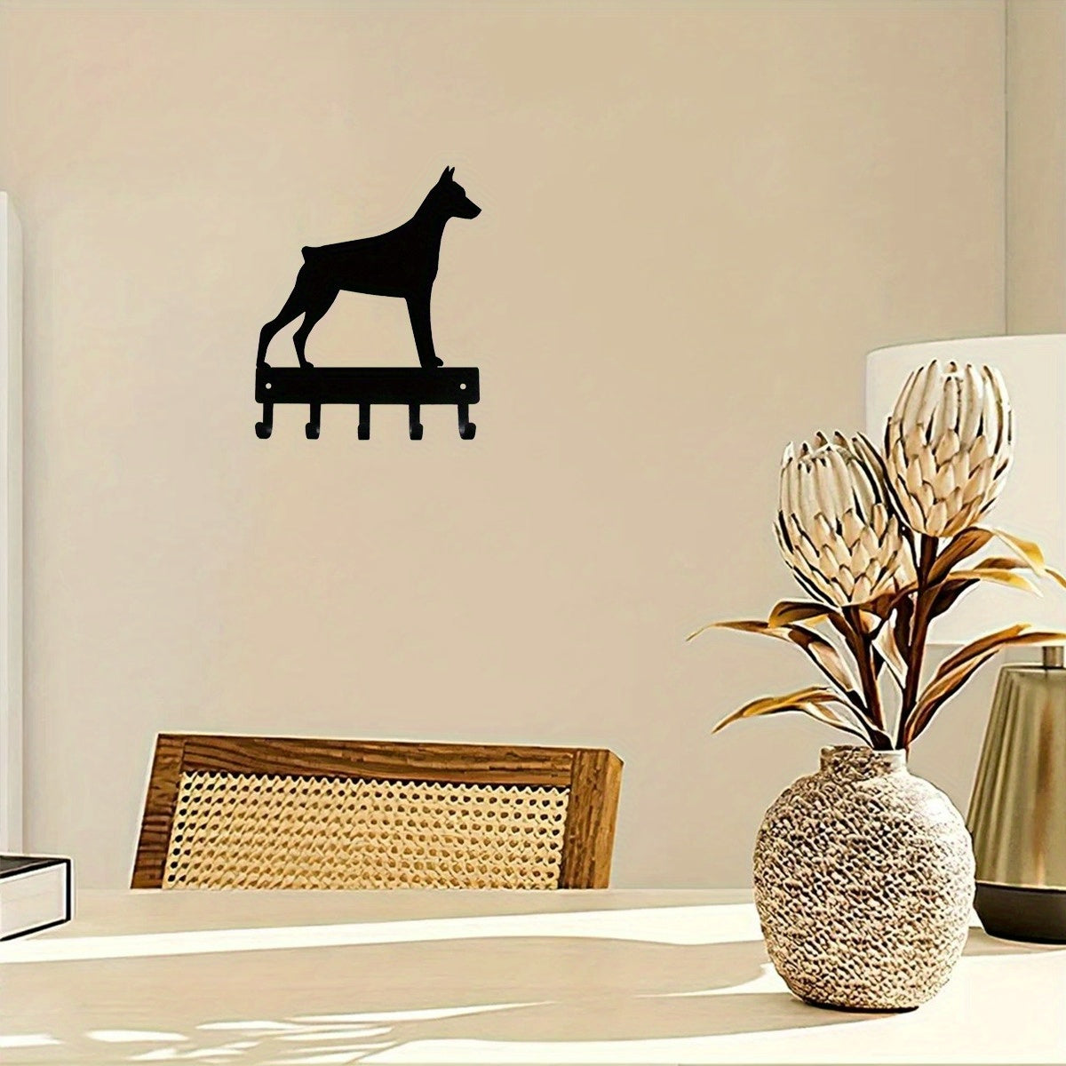 Trendy Wall Mounted Doberman Dog Hook - Best Seller Key Hooks & Towel Rack | Keychain Holder, Key Hanger, Stylish Wall Decor, Easy Install.key hooks.
