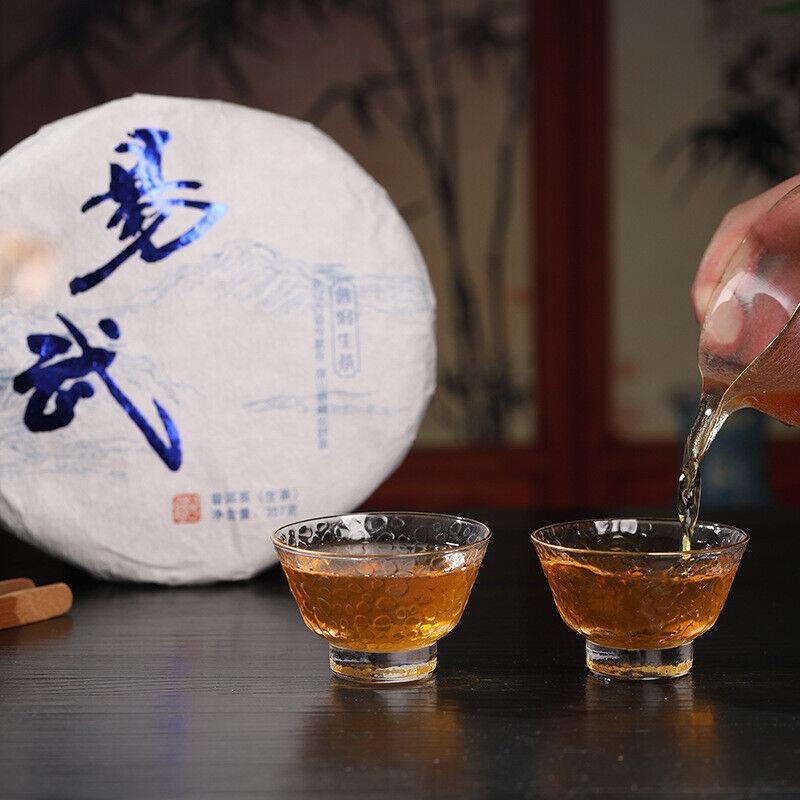 HelloYoungTea Yunnan Pu'er Tea Yiwu Ancient Tree 357g Pu'er Raw Tea Cake with Orchid Aroma