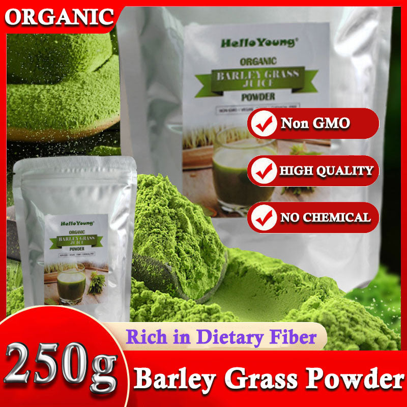 HelloYoung Organic Young Organic Barley Grass Juice 250g for Cell Detox & Cleanse